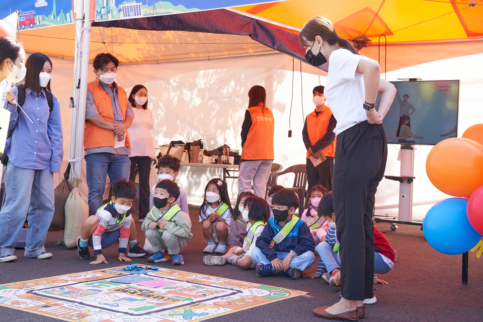 '2022 서울 안전한마당' 행사에 마련된 한화손해보험 안전교육체험 부스. 사진=한화손해보험