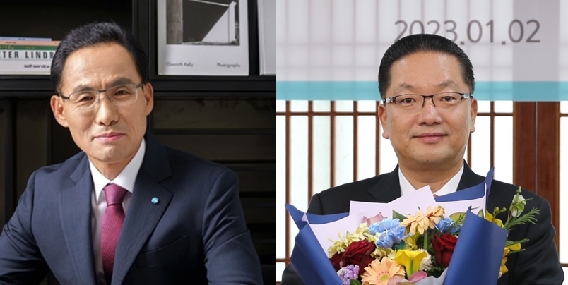 (왼쪽부터) 김정기 우리카드 대표이사, 이호성 하나카드 대표이사. 사진= 각 사