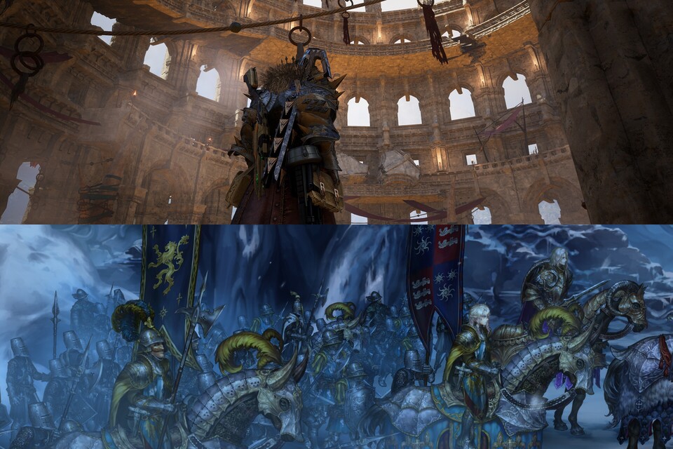 라인게임즈 ‘퀀텀나이츠(위)’와 하이브IM ‘별이되어라2: 베다의 기사들’. 사진=게임별 스팀 페이지