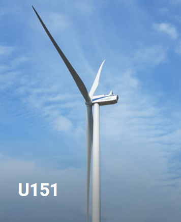 유니슨 풍력발전기 U151.(사진=유니슨 홈페이지)