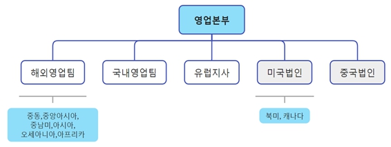 하스 판매조직도. 출처=금융감독원 전자공시