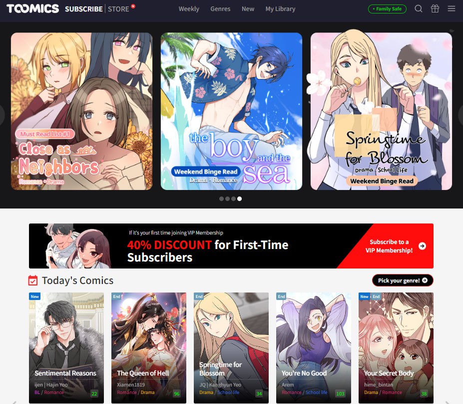 투믹스글로벌 영미 홈페이지.사진=수성웹툰