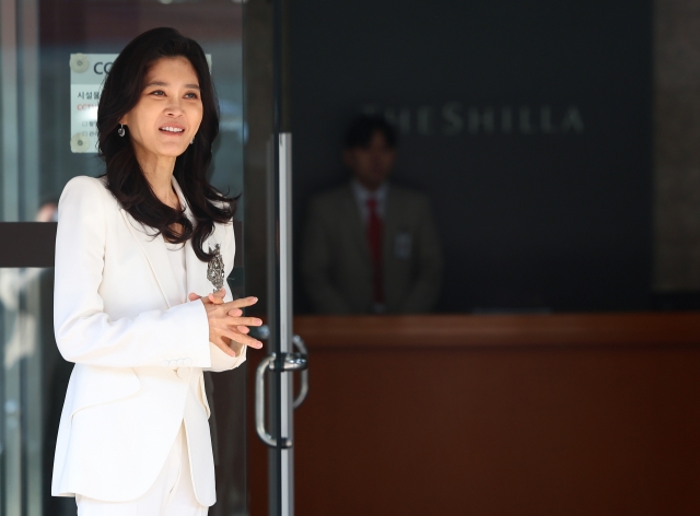 이부진 호텔신라 사장이  지난달 서울 중구 삼성전자 장충사옥에서 열린 정기주주총회에 참석하고 있다. 사진=연합뉴스