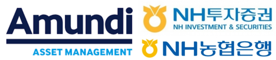 NH-아문디자산운용(왼쪽)과 NH투자증권, NH농협은행 CI. 사진=각 사