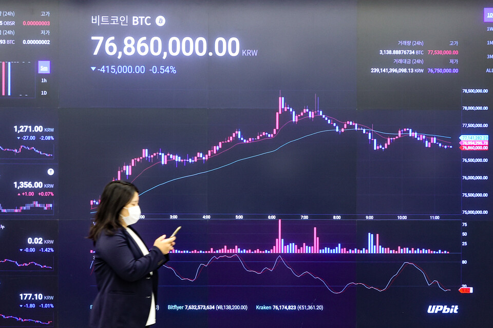서울 강남구 업비트 라운지 전광판. 사진=연합뉴스