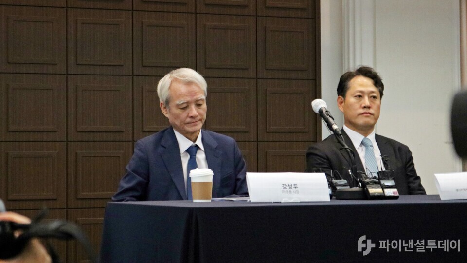 강성두 영풍 사장은 27일 오전 서울 프레스센터에서 고려아연 주식 공개매수에 대한 기자 간담회를 열었다. 사진=채승혁 기자