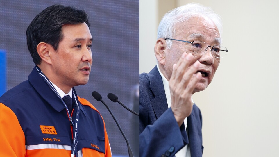 최윤범 고려아연 회장(왼쪽)과 장형진 영풍 고문. 사진=연합뉴스