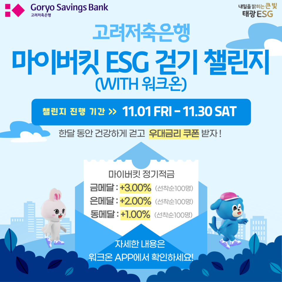 고려저축은행 마이버킷 ESG 걷기 챌린지 시안. 사진=고려저축은행