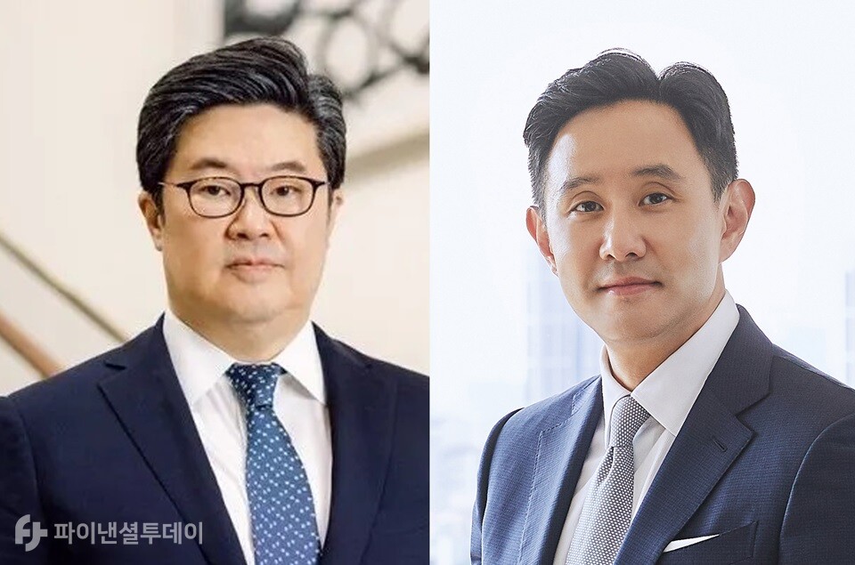 (왼쪽부터)김병주 MBK파트너스 회장, 최윤범 고려아연 대표이사 회장 모습. 사진=조송원 기자