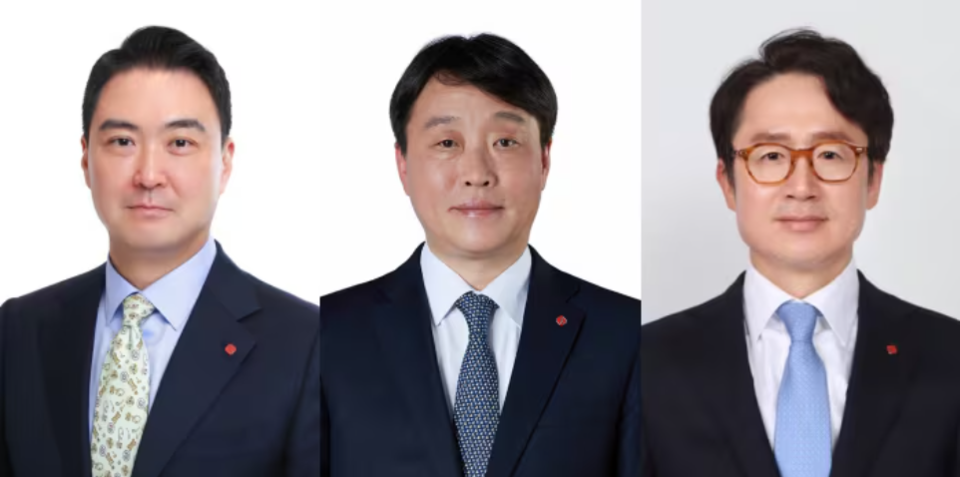 다음해 3월 등기임원 임기 만료를 앞둔 강성현 롯데마트·슈퍼 대표, 남창희 롯데하이마트 대표, 김주남 롯데면세점 대표. 사진=롯데지주