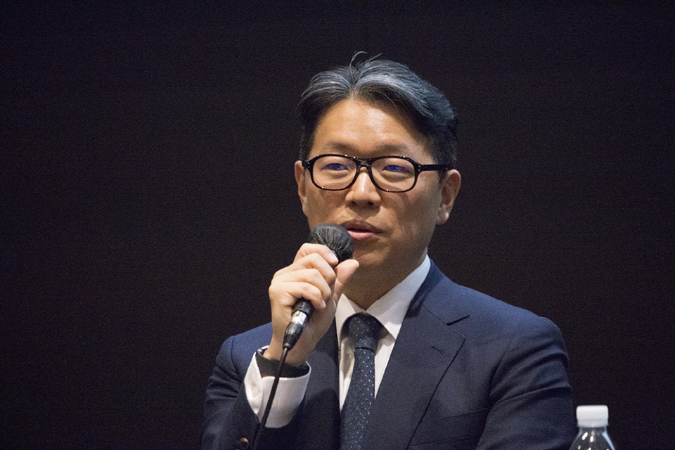 임종훈 한미사이언스 대표가 기자간담회에서 발언하고 있다. 사진=신용수 기자