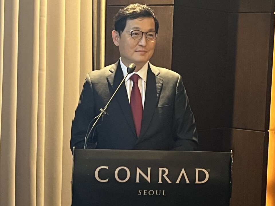 김존 온코닉테라퓨틱스 대표이사가 2일 서울 여의도에서 열린 기업설명회서 발언하고 있다. 사진=한경석 기자