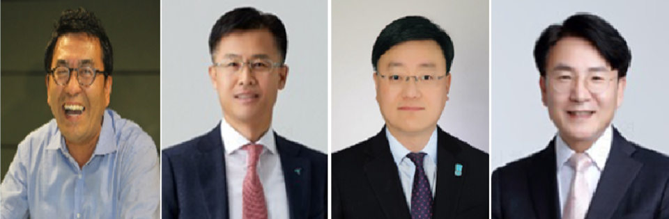 (왼쪽부터)김진우, 서유석, 우승구, 이재헌 하나은행 부행장. 사진=하나금융지주