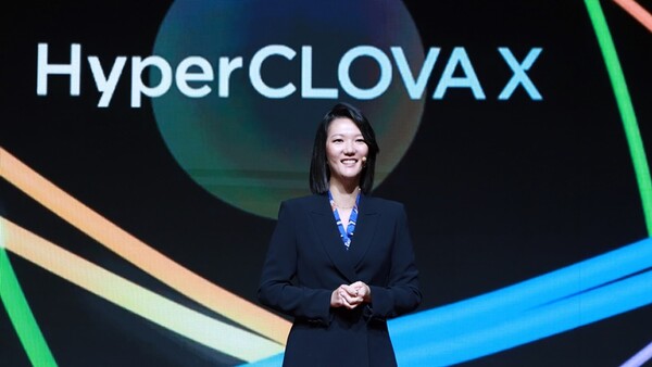 최수연 네이버 대표가 서울 강남구 그랜드인터컨티넨탈 서울 파르나스에서 열린 콘퍼런스 '단(DAN) 23'에서 기조연설을 하고 있다. 사진=네이버