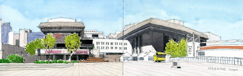 세종문화회관 전경 드로잉. 사진=스테들러코리아