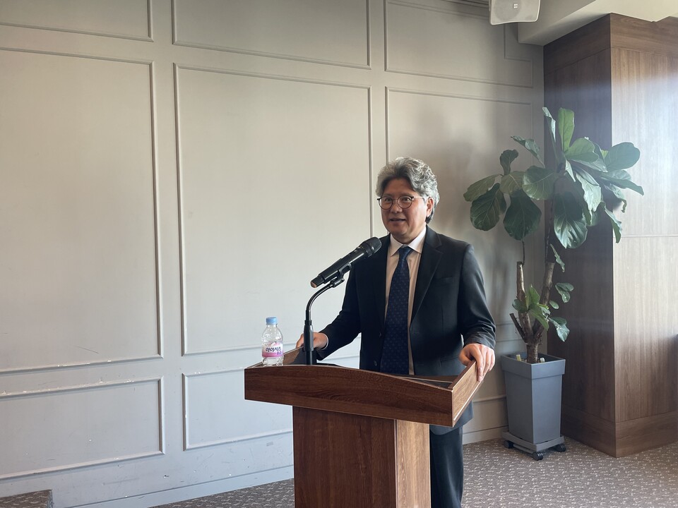 조호경 엠디바이스 대표이사가 18일 서울 여의도에서 열린 기업설명회에서 발언하고 있다. 사진=IFG파트너스