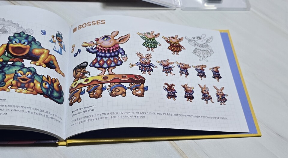 수십년간 누구도 몰랐던 스노우 브라더스2 세계의 설정집. 몬스터의 몸무게 등 세세한 부분까지 확인할 수 있다.