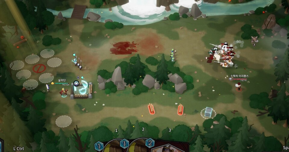 유닛 간의 전투 장면이 상당히 치열하다.