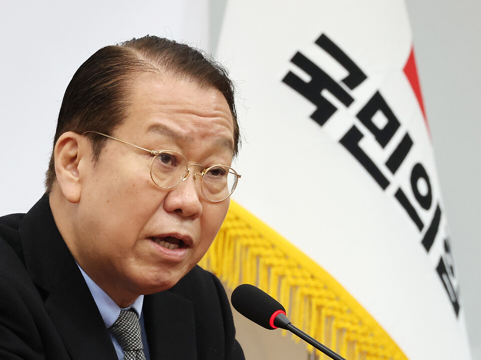 권영세 국민의힘 비상대책위원장이 6일 국회에서 열린 신년 기자간담회에서 발언하고 있다. 사진=연합뉴스