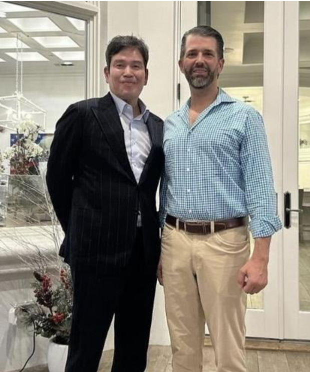 지난해 1월 정용진 신세계 회장이 소셜미디어(SNS)에 올린 트럼프 주니어와의 만남 사진. 사진=정용진 회장 인스타그램