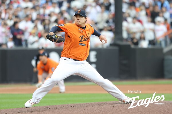 24일 경기에서 선발로 등판한 류현진 선수(사진=한화 이글스)