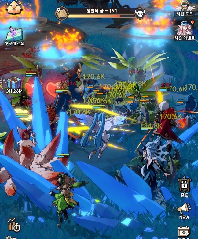 스스로 필드 사냥을 진행하는 영웅들. 사진=인게임 캡처