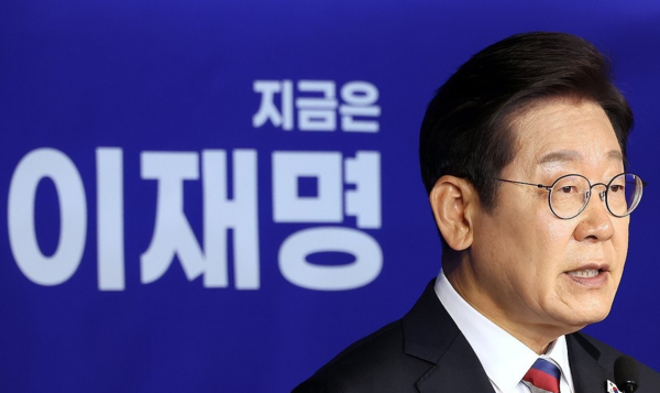 더불어민주당 이재명 대통령 당선인이 서울 여의도 당사에서 열린 기자회견에서 발언하고 있다.(사진=연합뉴스)