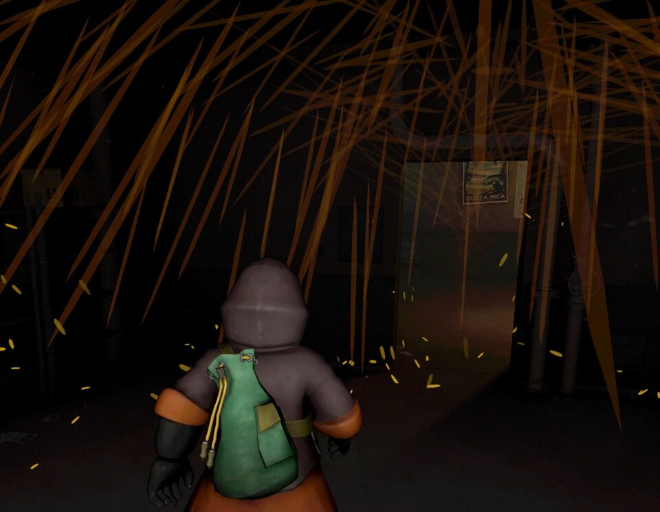 방사능 비를 만난 상황.