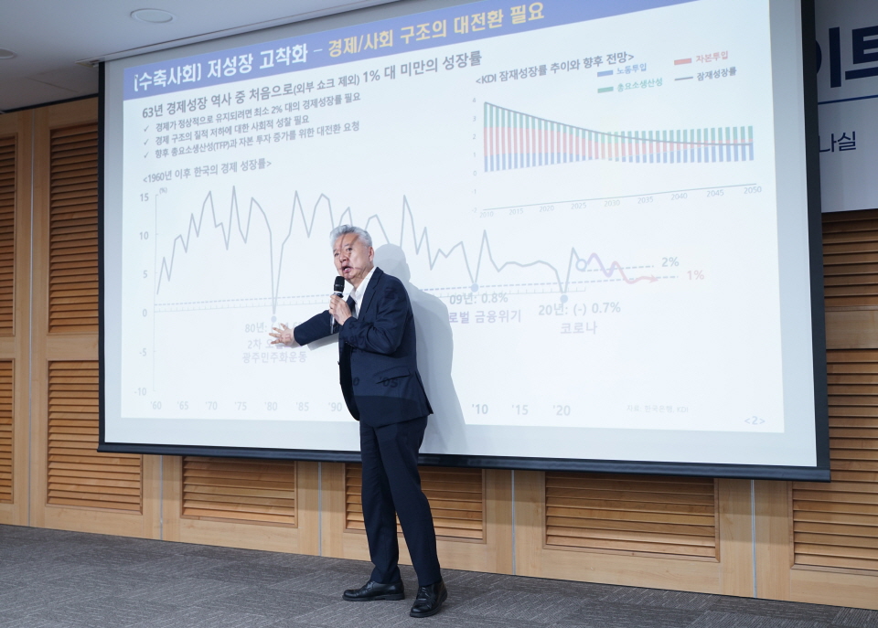 홍성국 더불어민주당 최고위원이 2025 파이낸셜투데이 인사이트 포럼에서 '경제정책, 패러다임이 바뀐다’를 주제로 발표하고 있다. 사진=최형주 기자