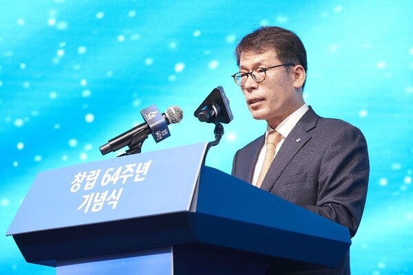 김성태 IBK기업은행장이 1일 서울 중구 기업은행 본점에서 열린 창립 64주년 기념식애서 발언하고 있다. 사진=IBK기업은행