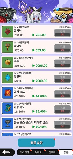 유일한 뽑기 콘텐츠 유물. 사진=인게임 캡처