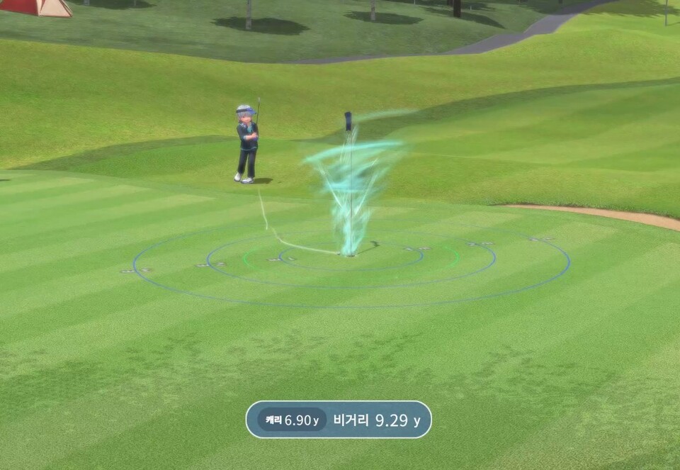 홀 주변으로 토네이도가 생겨 말도 안되는 공이 들어갔다. 사진=인게임 캡처