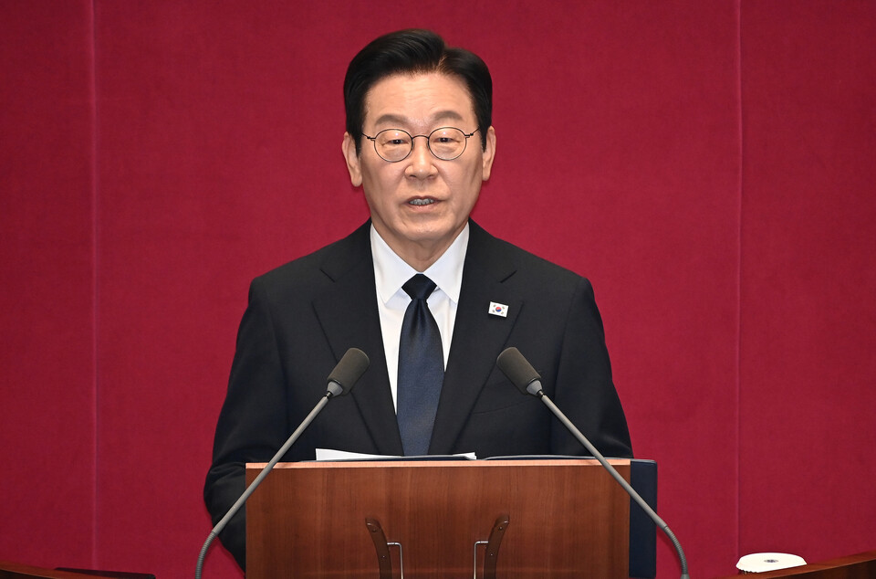 국회에서 시정연설을 진행하는 이재명 대통령. 사진=연합뉴스