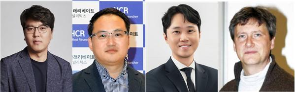 (왼쪽부터) 건축사회환경공학부 노준홍 교수, 전기전자공학부 안춘기 교수, 신소재공학부 남대현 교수, 인공지능학과 Klaus-Robert Müller 교수. 사진=고려대