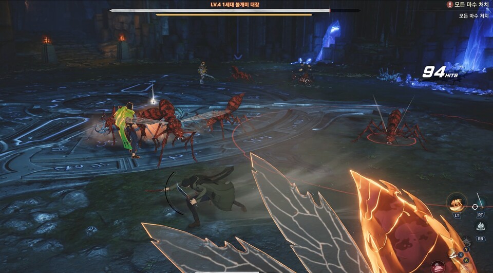 다수의 적을 상대하는 미션은 호쾌한 무쌍 액션처럼 느껴지기도 했으나 모바일 게임 같다는 인상을 주기도 했다. 사진=인게임 캡처