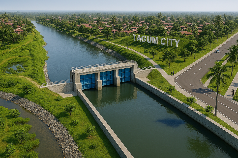 따굼 홍수조절사업 조감도. 사진=HJ중공업